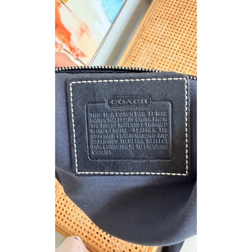 Coach Signature crossbody bag leather stripe canvas jacquard Black - Picture 3 of 9